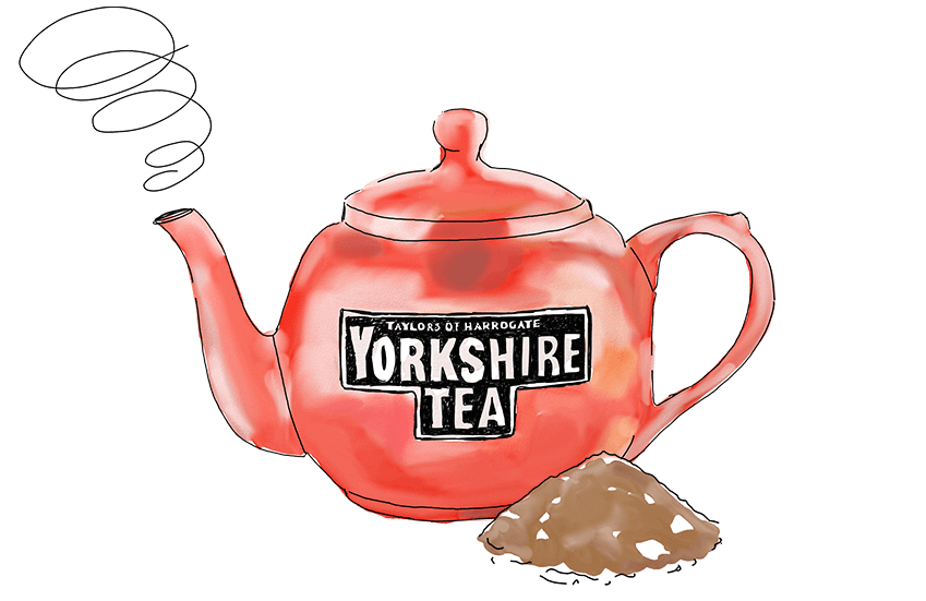 Illustration of the Yorkshire Tea teapot. 